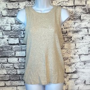 Banana Republic Heather Tan Ribbed Tank Top Size L